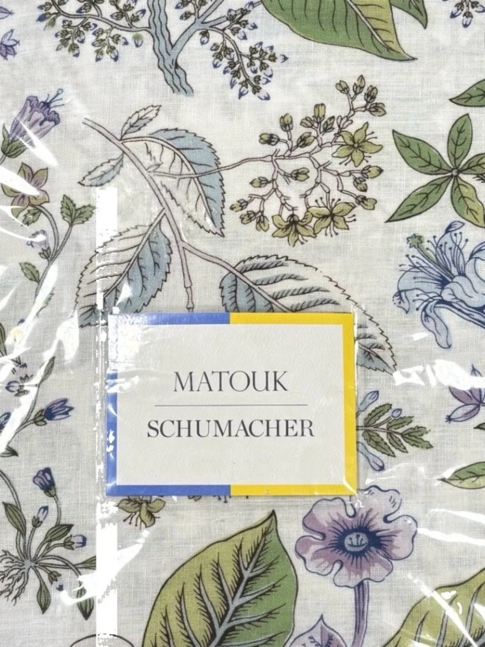Matouk Schumacher Queen Sheet Set Pomegranate Linen Lilac Botanical Floral Italy